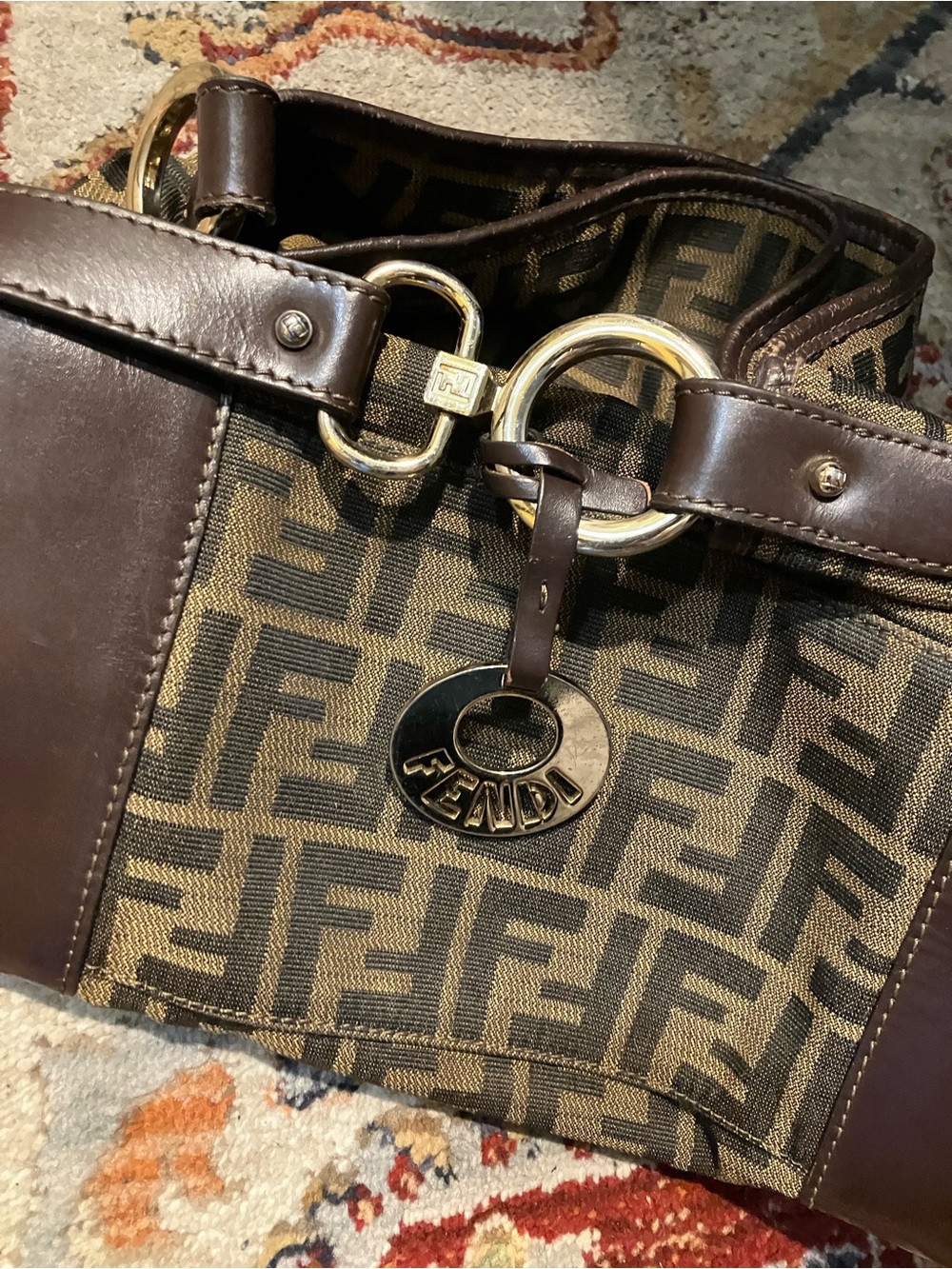 Vintage Fendi Mamma Baguette Hobo Shoulder Bag Brown Rare - Picture 5 of 14